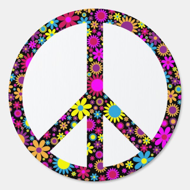 GROOVY FLORAL PEACE SIGN (Front)