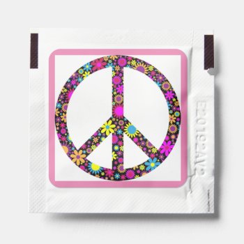 Groovy Floral Peace Sign Hand Sanitizer Packet by Awesoma at Zazzle