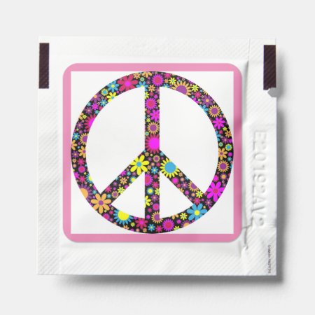 Groovy Floral Peace Sign Hand Sanitizer Packet