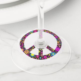 GROOVY FLORAL PEACE SIGN