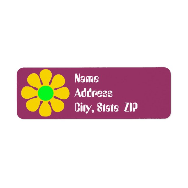 Groovy Flower Address Labels (Front)