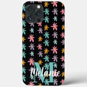 Groovy Flower Black Pattern Name    iPhone 13 Pro Max Case