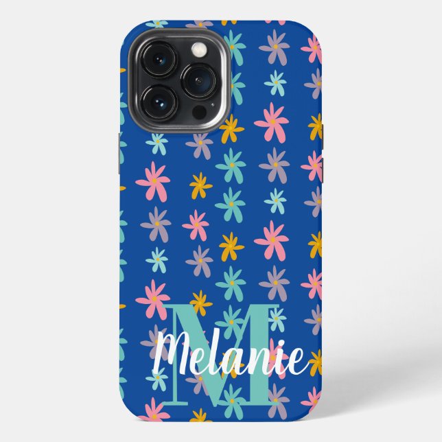 Groovy Flower Blue Pattern Name   Iphone Case (Back)