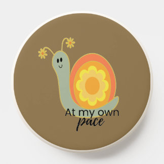 Groovy Flower Child Snail Retro Phone Grip