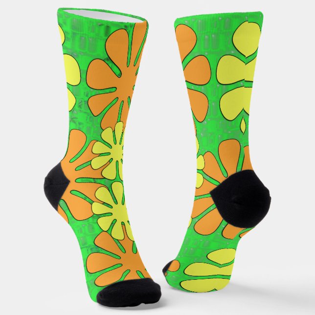 Groovy Flower Design Socks (Angled)