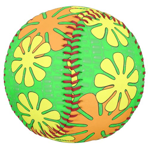 Groovy Flower Design Softball