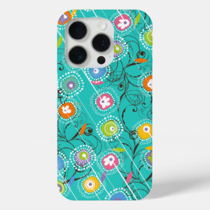 Groovy Flower Garden Colorful Whimsical Floral Art iPhone 15 Pro Case
