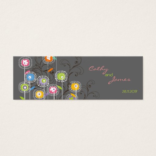 Customizable Groovy Flower Garden Thank You Gift Tag / Favor / Business Card