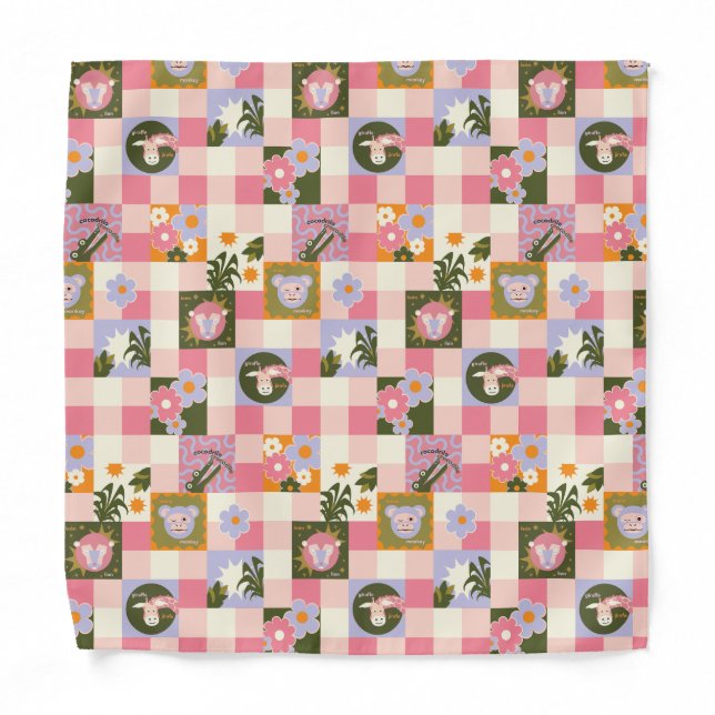 Groovy Flower Jungle Print Bandana (Front)