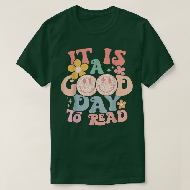 Groovy Flower National Read A Book Day Cute Book L T-Shirt (Design Front)