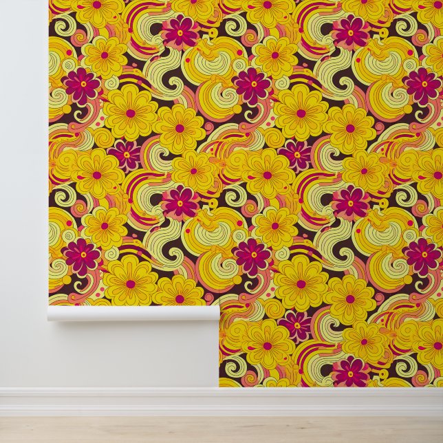 Groovy flower pattern wallpaper  (Application)