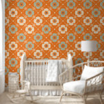 Groovy flower pattern wallpaper 