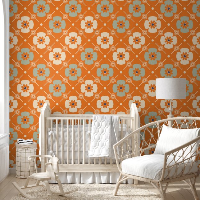 Groovy flower pattern wallpaper  (Kids)