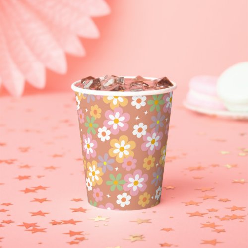 Groovy Flower Power Daisies Paper cup