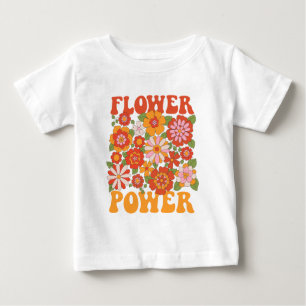 Groovy Flower Power Graphic Baby T-Shirt