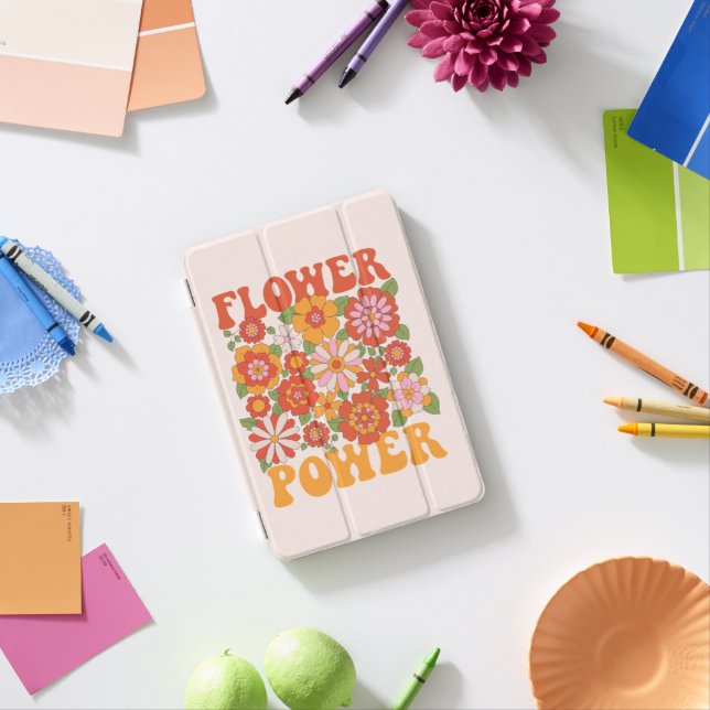 Groovy Flower Power Graphic iPad Mini Cover (In Situ)