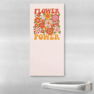 Groovy Flower Power Graphic Magnetic Notepad