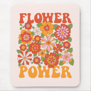 Groovy Flower Power Graphic Mouse Pad