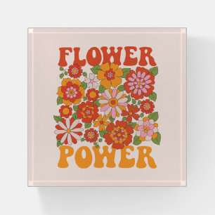 Groovy Flower Power Graphic Paperweight