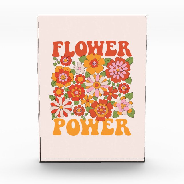 Groovy Flower Power Graphic Photo Block (Front)
