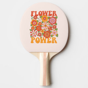 Groovy Flower Power Graphic Ping Pong Paddle