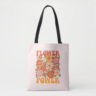Groovy Flower Power Graphic Tote Bag