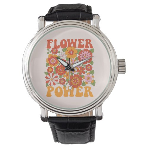 Groovy Flower Power Graphic Watch