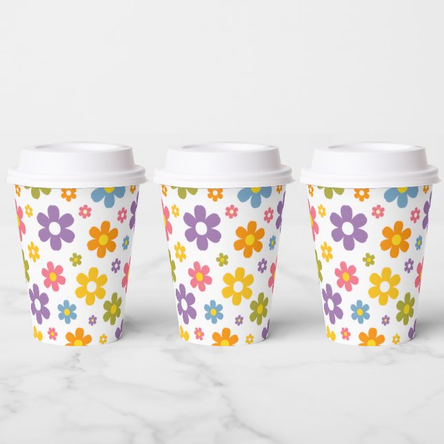 Groovy Flower Power Paper Cups (Multi)