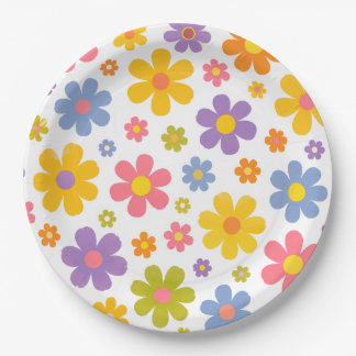Groovy Flower Power Paper Plates