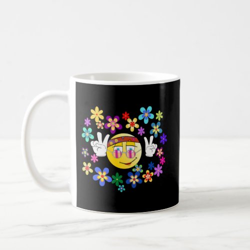 Groovy Flower Power Peace Sign Smiling Face Coffee Mug