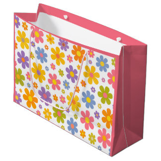 Groovy Flower Power (Pink) Large Gift Bag