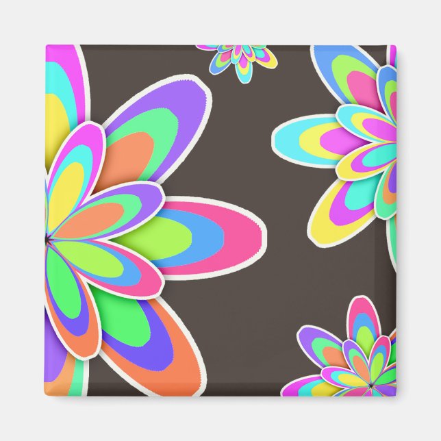 Groovy Flowers Magnet (Front)