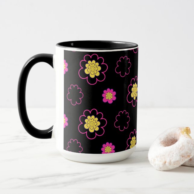 Groovy flowers. mug (With Donut)