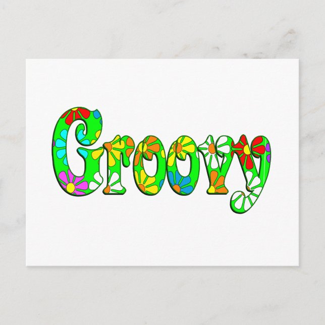 Groovy Flowers Postcard (Front)