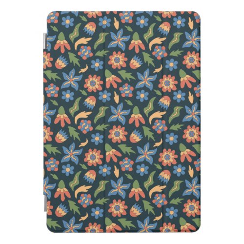 Groovy Flowers Retro Pattern iPad Pro Cover