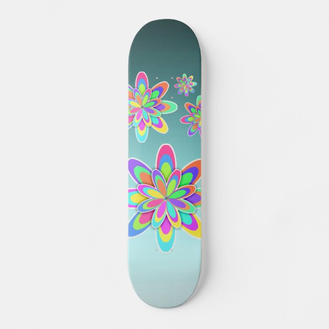 Groovy Flowers Skateboard Deck (Front)