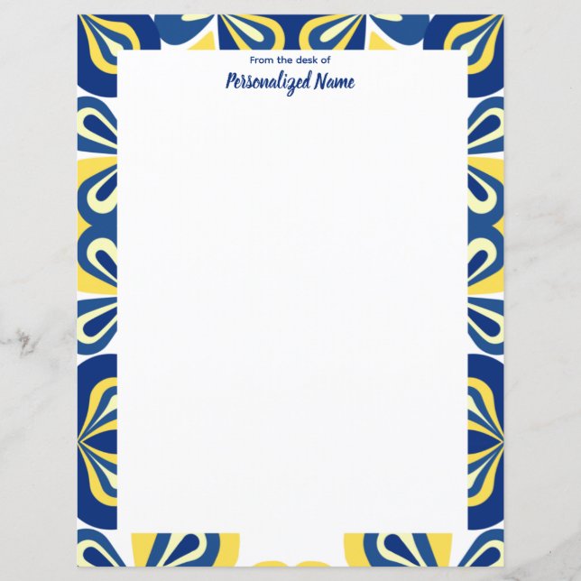 Groovy Flowers Unlined Paper Sheet (Front)