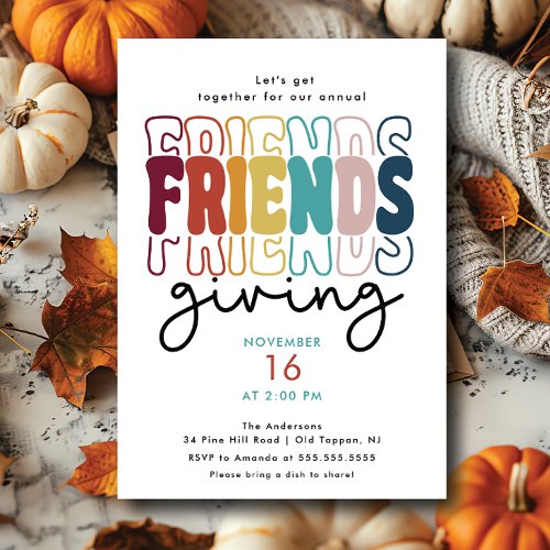 Groovy Friendsgiving  Invitation