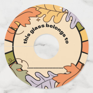 Groovy Friendsgiving Wine Glass Tags