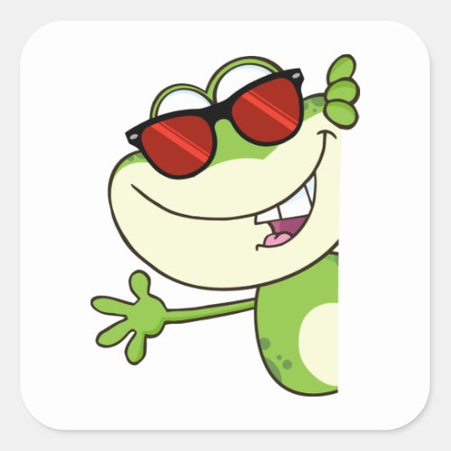 Groovy Frog Square Sticker