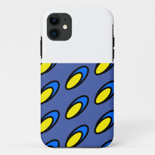 Groovy Fun Bold Bright Blue Yellow Geometric Art iPhone 11 Case
