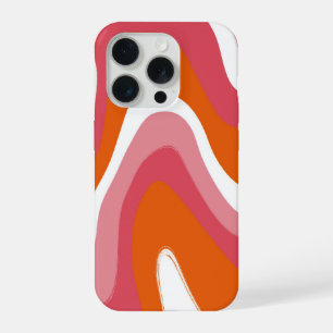 Groovy Fun Colorful Orange and Pink Swirl iPhone 15 Pro Case