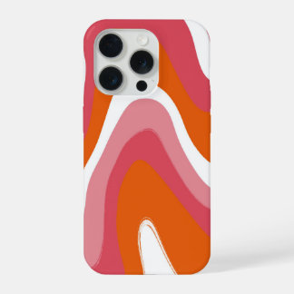 Groovy Fun Colorful Orange and Pink Swirl iPhone 15 Pro Case