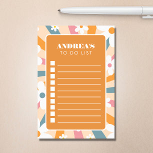 Groovy Fun Hippie Retro Daisy To Do List Checklist Post-it Notes