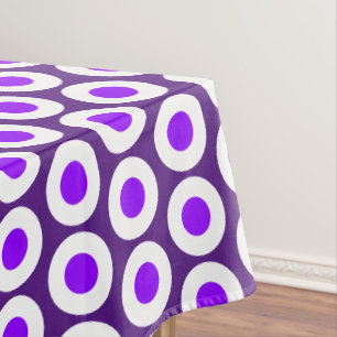 Groovy Fun Two Tone Purple Tiled Geometric Pattern Tablecloth