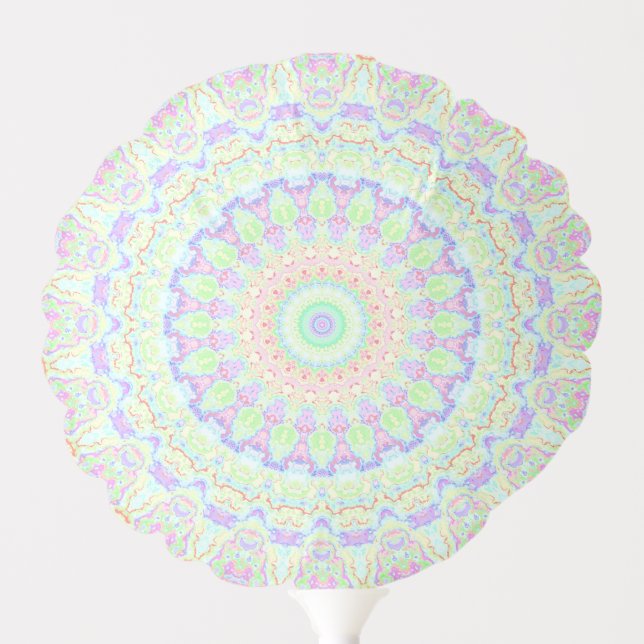 Groovy Funky Boho Hippie Rainbow Abstract Mandala Balloon (Front)