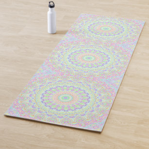 Groovy Funky Boho Hippie Rainbow Abstract Mandala Yoga Mat
