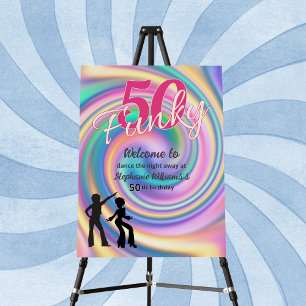 Groovy Funky Disco Tie Dye Women's 50th Birthday Foam Board