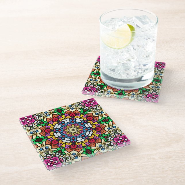 Groovy Funky Flower Power Coaster (Angled)