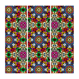 Groovy Funky Flower Power  Triptych